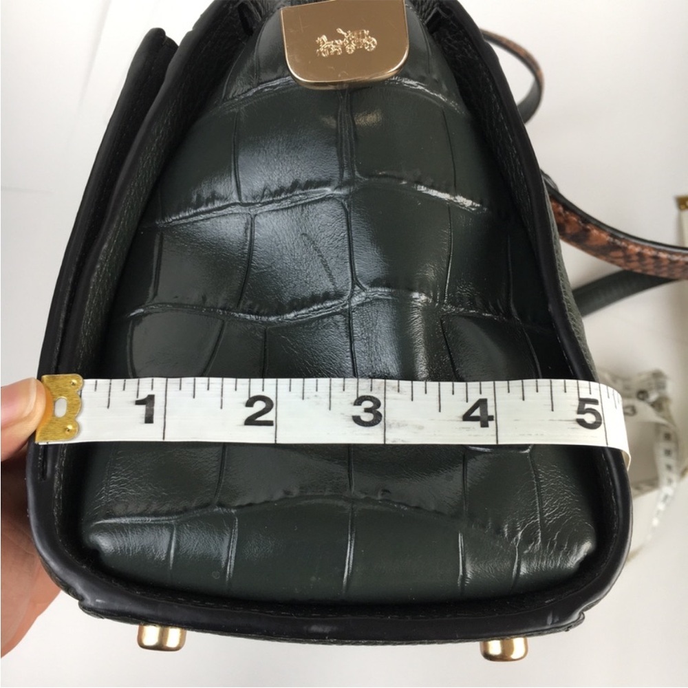 Coach Avary Carryall Embossed Leather Satchel Bag Purse Ivy Green - Picture 7 of 16